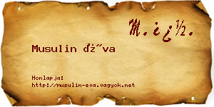 Musulin Éva névjegykártya
