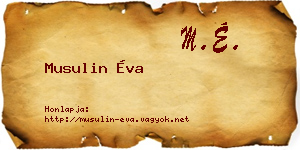 Musulin Éva névjegykártya